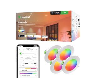 Nanoleaf Smart WiFi LED Recessed Spotlights, Compatible with Alexa/Google Home/App, Smart Dimmable Light Bulb 550LM 1200K-6500K, Cut 75-85mm