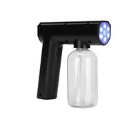 Nanometer Fog Gun USB Rechargeable Electric Fog Destroyer Spray Gun with Blue Light, Handheld Fog Spray Machine for Home Office School Hotel (Black)