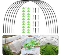 NANONAN Garden Hoops for Raised Beds, 6 Set Greenhouse Arches and Row Cover, Fibreglass Tunnel Arch for Raised Bed, Greenhouse Tyres