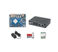 NanoPC-T6 Plus Mini Open Source WiFi Router, RK3588 Quad-Core SoC, 16GB LPDDR5 64GB eMMC, M.2 B-Key for 4G LTE, Dual 2.5G Ethernet/NVMe SSD/WiFi Module Smart IoT Gateway (Full Kit, 32+64GB)