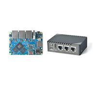 Nanopi R6S OpenWRT Mini Router with Three Gbps Ethernet Ports LPDDR4X 8GB RAM 6TOPS based NPU RK3588S Soc IOT NAS Smart Home Gateway Support Debian Ubuntu (with CNC metal case)
