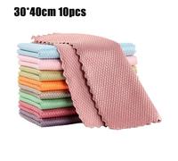 NanoScale Streak-Free for Miracle Cleaning ClothsReusable 25 * 25cm 30 * 40cm Glass Nylon Nanoscale Streak-Free Suitable for Home by The Design of Fish Scales (30 * 40cm 10pcs)