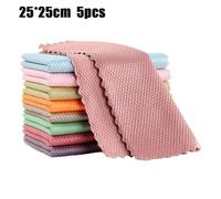NanoScale Streak-Free for Miracle Cleaning ClothsReusable 25 * 25cm 30 * 40cm Glass Nylon Nanoscale Streak-Free Suitable for Home by The Design of Fish Scales (25 * 25cm 5pcs)