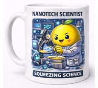 Nanotech Scientist Squeezing Science Funny Lemon Science Laboratory Researcher Chemistry Tech Coffee Tea Cup Novelty Birthday Gift Mug