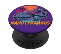 Nanotyrannus Dinosaur Skeleton Retro Sunset Graphic PopSockets Adhesive PopGrip