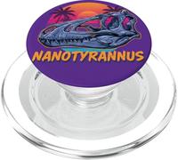 Nanotyrannus Dinosaur Skeleton Retro Sunset Graphic PopSockets PopGrip for MagSafe