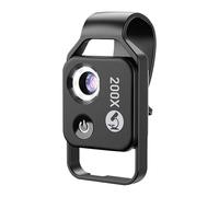 Nanozoom 200X Magnification, 200x Phone Mini Microscope with Polarizer, High-Tech Clip-On Lens, HD, Built-in Light, for Phone/Android