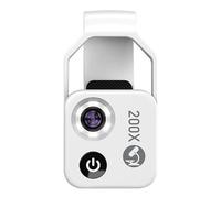 Nanozoom 200X Magnification, 200x Phone Mini Microscope with Polarizer, High-Tech Clip-On Lens, HD, Built-in Light, for Phone/Android