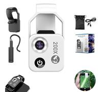 Nanozoom 200x Magnification,Nano Zoom Smartphone Microscope with CPL Lens,Nano zoom High-Tech Clip-On Lens Turns Any Smartphone into a Microscope (White)