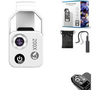 Nanozoom 200x Magnification, Phone Microscope Lens,Nanozoom High-Tech Clip-On Lens Turns Any Smartphone into a Pro-Microscope, Portable Digital Microscope Universal Lens (White)