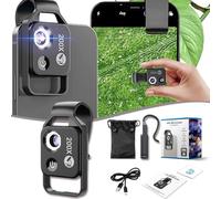 Nanozoom 200x Magnification Zoom, 200x Pocket Microscope Camera, Phone Mini Microscope with Polarizer & Led Light (Black)