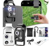 Nanozoom 200x Magnification Zoom,Nanozoom Cell Phone Lens,200x Pocket Microscope Camera,Zoom Camera for Phone,Microscope Lens for Phone,Phone Microscopes with Cpl Lens & Led Light (Black)