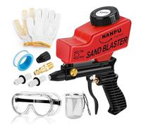 NANPU Air Sand Blaster Gun with Gravity Feed - Ceramic Nozzle, Metal Body | for Paint, Rust Removal, and Glass Etching | Versatile for Aluminum, Sand, Walnut Shells, and Soda Blasting Applications