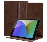 NANRUIL Case for iPad mini 7.9 inch case and iPad mini 1st/2nd/3rd/4th/5th Gen 2012/2013/2014/2015/2019 genuine leather protective tablet case, car wake/sleep, dark brown