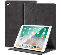 NANRUIL Case for iPad Pro 12.9 Inch Case 1st/2nd Gen 2015/2017 (Model: A1584/A1652/A1670/A1671/A1821) Genuine Leather Tablet Protective Case Cover, Auto Wake/Sleep, Grey