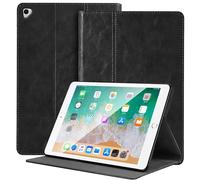 NANRUIL Case for iPad Pro 12.9 Inch Case 1st/2nd Gen 2015/2017 (Model: A1584/A1652/A1670/A1671/A1821) Genuine Leather Tablet Protective Case Cover, Auto Wake/Sleep, Black