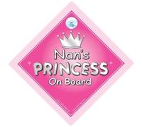 Nan's Princess On Board Car Sign, Princess On Board, Princess Car Sign, Nana, Nan, Car Sign, Baby On Board Sign,Baby on board, Novelty Car Sign, Baby Car Sign (726)