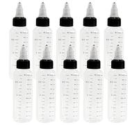 NANSHINE Graduated Bottles 10PCS 100ml(3.38oz) PET Plastic Pointed Bottle with Twist Top Cap Plastic Graduated PET Dropper Water Liquid Bottles