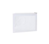 Nanshy Clear Make up Bag - White Makeup Organiser - Slim Flat Makeup Bag wit Zipper - Clear Pencil Case - Clear Toiletry Bag (Large Capacity, See Through) - 11.5" x 8"