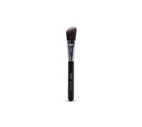 Nanshy Flat Foundation Brush - Precise Angled Make up Brush - Slanted Bronzer, Blusher, Liquid Foundation and Concealer Brush - (Black/Chrome, Full Size)