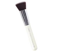 Nanshy Kabuki Flat Top Foundation Brush for Liquid Makeup - Flawless Foundation Blending Brush F01 - Buffing Buffer Face Make up Brush (White/Chrome, Full Size)