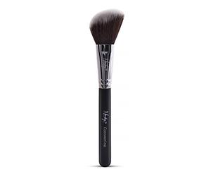 Nanshy Large Angled Contour Makeup Brush Synthetic Taklon Contouring Minerals Powders Bronzer Cosmetic (Onyx Black)