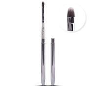 Nanshy Lip Makeup Brush with Lid better than Retractable use for Lipstick Liner Gloss (White Handle, Chrome Silver Cap) Vegan Cruelty-Free