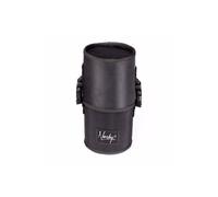 Nanshy Travel Makeup Brush Holder - Large Portable Makeup Brush Case with Lid - Stand up Organiser (Black Nylon, 9 x 4 x4 inch)
