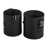 Nanshy Travel Makeup Brush Holder - Large Portable Makeup Brush Case with Lid - Stand up Organiser (Black Nylon, 9 x 4 x4 inch)