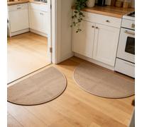 Nanstone Half Circle Kitchen Rugs,2 Pack 17”x30”, Non-Slip Water Oil Absorbent Kitchen Mats, Machine Washable Floor Protector,Braided Quick Dry Kitchen Standing Mat for Farmhouse Kitchen