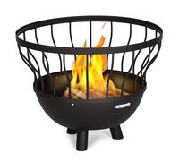 Nantai 3-in-1 Fire Bowl Grill & Table Ø 66 cm Grill Grate: Ø 50 cm Steel Bamboo Tabletop