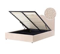 Beliani Ottoman Bed Boucle NANTERRE 140 x 200 cm (EU Double) Beige