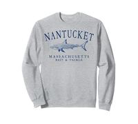 Nantucket Massachusetts Shark Arched Navy Blue Letters Sweatshirt