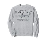 Nantucket Massachusetts Shark Retro Arched Slate Letters Sweatshirt