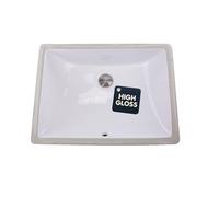 Nantucket Sinks Undermount Bathroom Sink - 18" x 13" Interior Rectangular Bowl, Ceramic Bath Sink for Vanity, w Overflow, High Gloss White Vitreous China, Scratch & Stain Resistant - UM-18x13-W