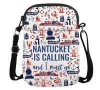 Nantucket Trip Gift Massachusetts Bachelorette Party Favor Nantucket Beach Travel Crossbody Bag, Nantucket Cr