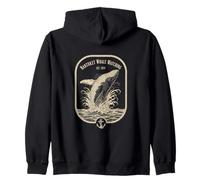 Nantucket Whale Watching Est 1974 Fan Nautical Adventure Zip Hoodie