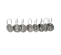 NanTun 304 Stainless Steel Key Tags with Ring 10 pcs, 25mm Hollowed Number ID Tags Key Chain, Numbered Key Rings - 1 to 10