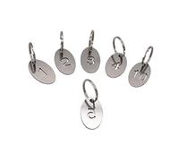 NanTun 304 Stainless Steel Oval Key Tags with Ring 20 pcs, Hollowed Number ID Tags Key Chain, Numbered Key Rings - 1 to 20