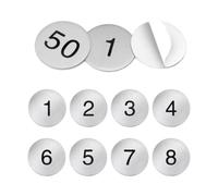 NanTun 38mm Aluminium Number Discs Self Adhesive Metal Labels