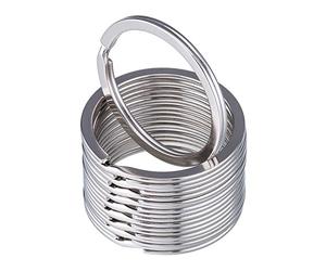 NanTun 50 pcs 30mm Round Flat Key Chain Rings Metal Split Ring for Home Car Keys Organization, Silver