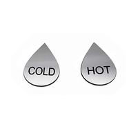 NanTun ABS Self Stick Cold Water Label Hot Water Label Droplet Shape - Silver 1 Pair