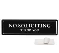 NanTun No Soliciting Sign: Keep Unwanted Visitors Away with Our Durable and Stylish Solution - Rectangle Black/White 1 Pack