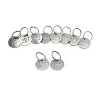NanTun Numbers Tags 1-10, 25mm 304 Stainless Steel Hollowed Numbered Key Tags with Rings, Number ID Tags Key Chain