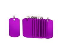 NanTun Rectangle Aluminum Blank Dog Tags, DIY Engraved Cat Dog ID Tags, Personalised Pet Identity Name Tags, Blank Dog tag DIY Carving, Size 46mm x 25mm, Purple 50 pcs