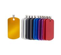 NanTun Rectangle Aluminum Blank Dog Tags, DIY Engraved Cat Dog ID Tags, Personalised Pet Identity Name Tags, Blank Dog tag DIY Carving, Size 46mm x 25mm, Mix Colors 12 pcs