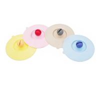 NanTun Silicone Cup Lids Reusable Anti-dust Cup Cover Silicone Drink Cup Lids for Coffee Cup Beer Mug Wine Glass - Pink/Light Blue/Yellow/Light Grey 4Pcs