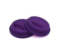 NanTun Silicone Drinking Lid Spill-Proof Cup Lids Reusable Coffee Mug Lids Coffee Cup Covers 2 Pcs - Purple