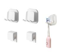 NanTun Toothbrush Holder Toothpaste Clip and Shelf Organizer Mess-Free Installation - Space-Saving Bathroom Essential - 2 Sets