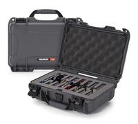 NANUK 909 Travel Knife Case - Waterproof Pocket Knife Storage with 8 Slots, 12.6” x 9” x 4.4” - Lightweight, Lockable, Dustproof, Impact-Resistant & Durable - Graphite
